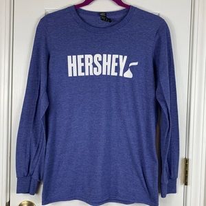 Anvil lightweight Heather blue Hershey’s long sleeved tee shirt size SP/CH